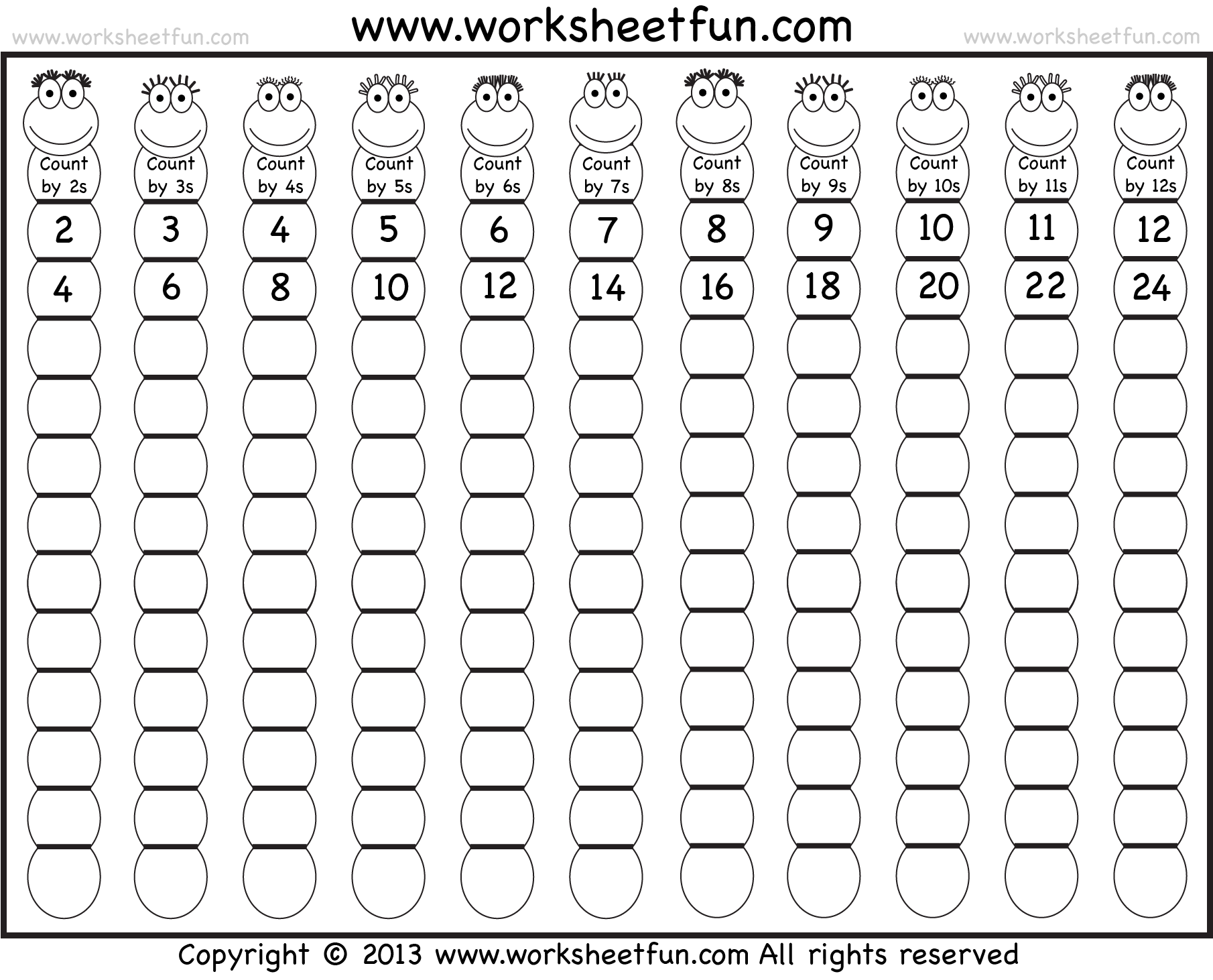 Skip Counting Practice Worksheets