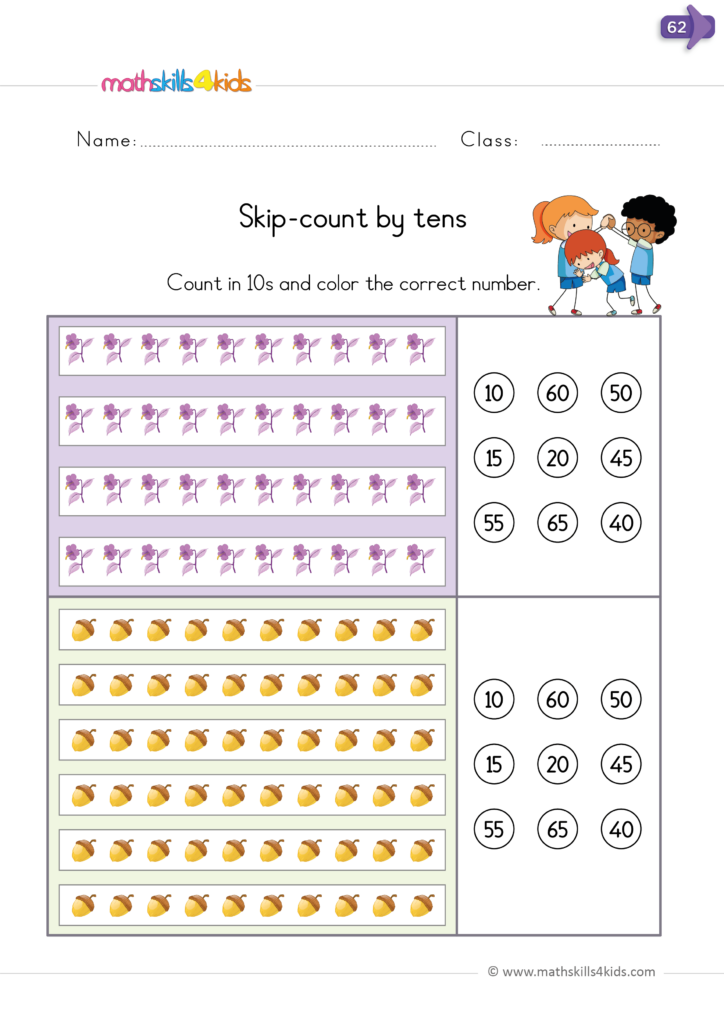 Skip Counting Worksheets For Kindergarten Practice And Learn